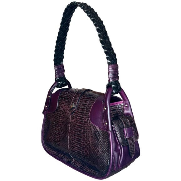 CESARE PACIOTTI GENUINE PYTHON SKIN LEATHER PURSE HANDBAG BAG VINTAGE NEW BOX - Picture 11 of 16